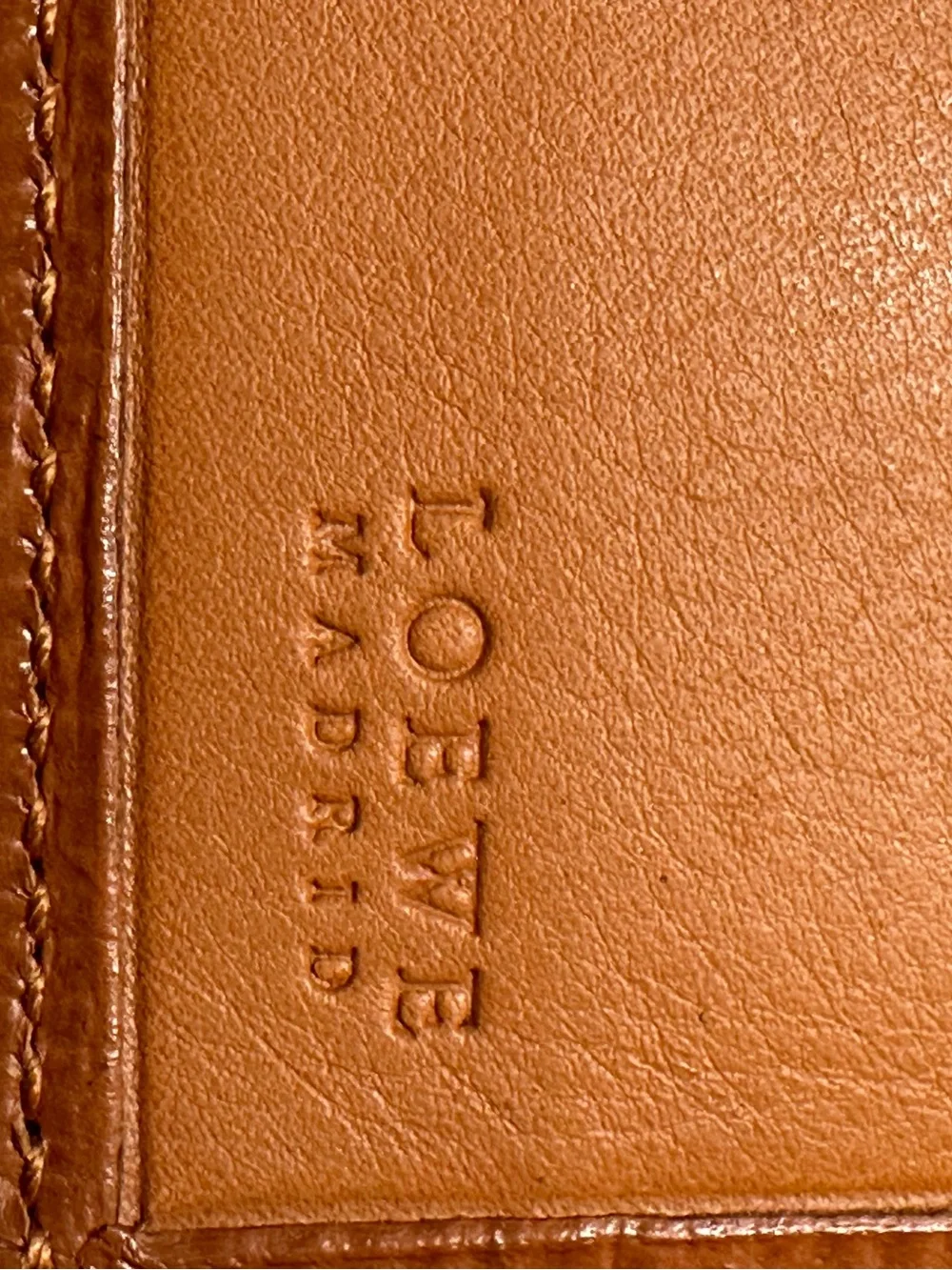 Loewe Madrid Classic Brown Textured Wallet Refined Organizer + Dust Bag + COA